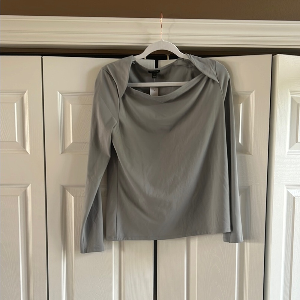 Ann Taylor Gray Long Sleeve Blouse
